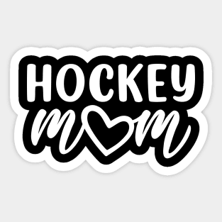 Hockey Mom Heart White Sticker
